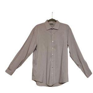 REACTION Kenneth Cole Mens Button Down Shirt, Blue/White, Size M/L: see below